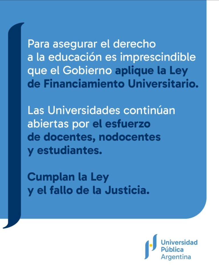Presupuesto y respuesta a intimación del Gobierno: “Si quiere garantizar el derecho a la educación, debe hacer cumplir la Ley”