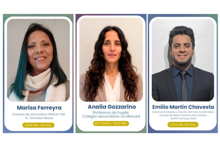 Tres docentes cordobeses fueron seleccionados entre los mejores educadores del país
